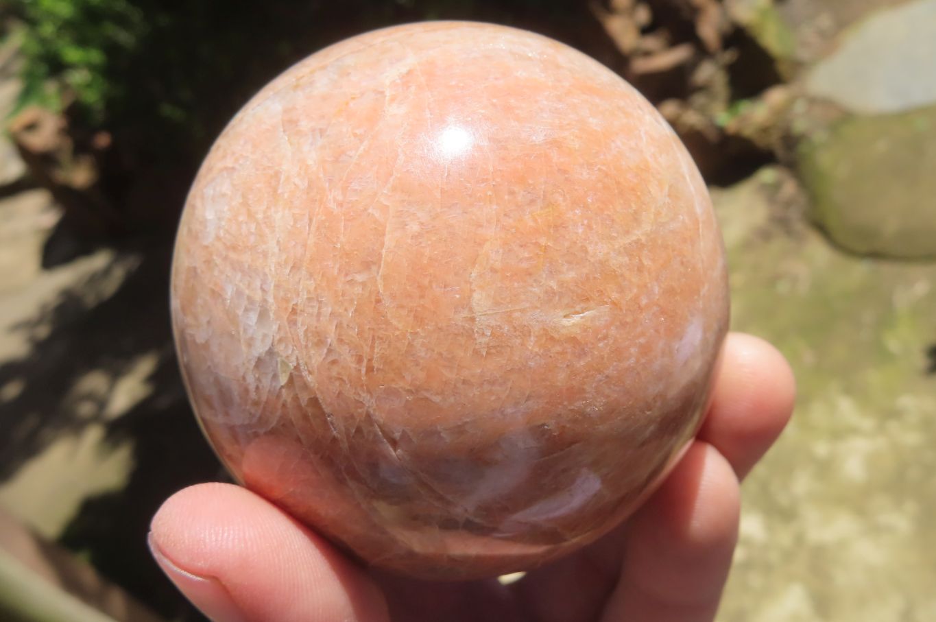 Polished Peach Moonstone Spheres x 2 From Madagascar - Toprock Gemstones and Minerals 