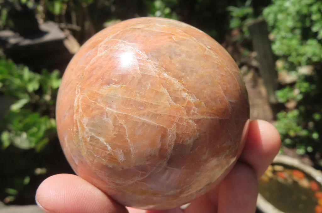 Polished Peach Moonstone Spheres x 2 From Madagascar - Toprock Gemstones and Minerals 