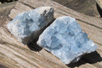 Natural Celestite Crystal Specimens x 2 From Sakoany, Madagascar - Toprock Gemstones and Minerals 