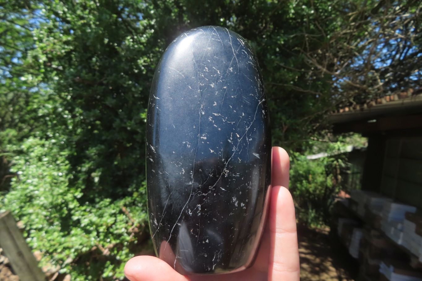 Polished Black Tourmaline Standing Free Form x 1 From Madagascar - Toprock Gemstones and Minerals 