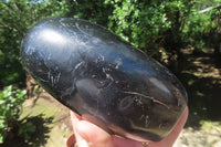 Polished Black Tourmaline Standing Free Form x 1 From Madagascar - Toprock Gemstones and Minerals 