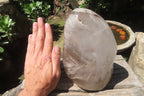 Polished Smokey Window Quartz Standing Free Form x 1 From Madagascar - Toprock Gemstones and Minerals 