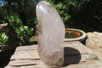 Polished Smokey Window Quartz Standing Free Form x 1 From Madagascar - Toprock Gemstones and Minerals 