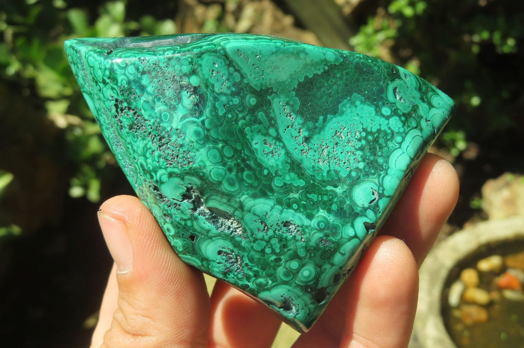 Polished Flower Banded Malachite Free Forms x 6 From Congo - Toprock Gemstones and Minerals 