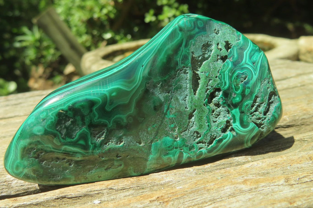 Polished Flower Banded Malachite Free Forms x 6 From Congo - Toprock Gemstones and Minerals 