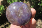 Polished Lepidolite with Pink Rubellite Palm Stones x 12 From Ambatondrazaka, Madagascar - Toprock Gemstones and Minerals 