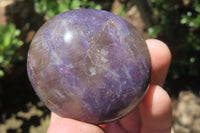Polished Lepidolite with Pink Rubellite Palm Stones x 12 From Ambatondrazaka, Madagascar - Toprock Gemstones and Minerals 