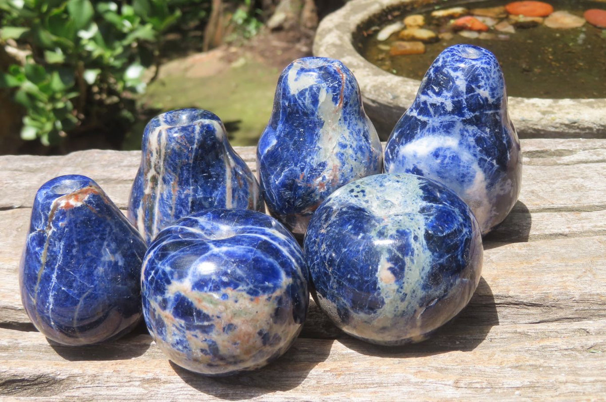 Polished Sodalite Fruit Carvings x 6 From Namibia - Toprock Gemstones and Minerals 