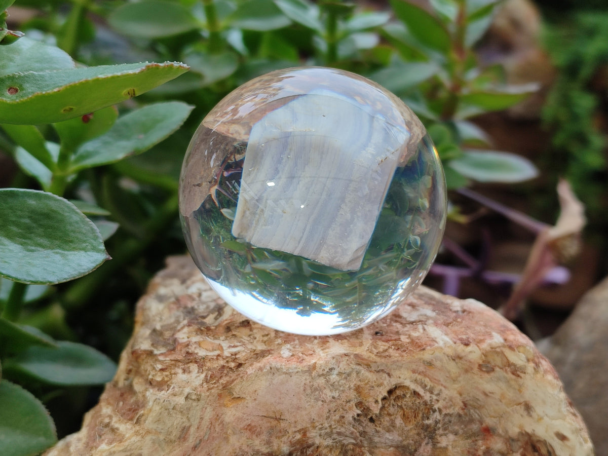 Polished Large Blue Lace Agate cobbed piece in PVC Resin Sphere - sold per item - From Namibia - Toprock Gemstones and Minerals 