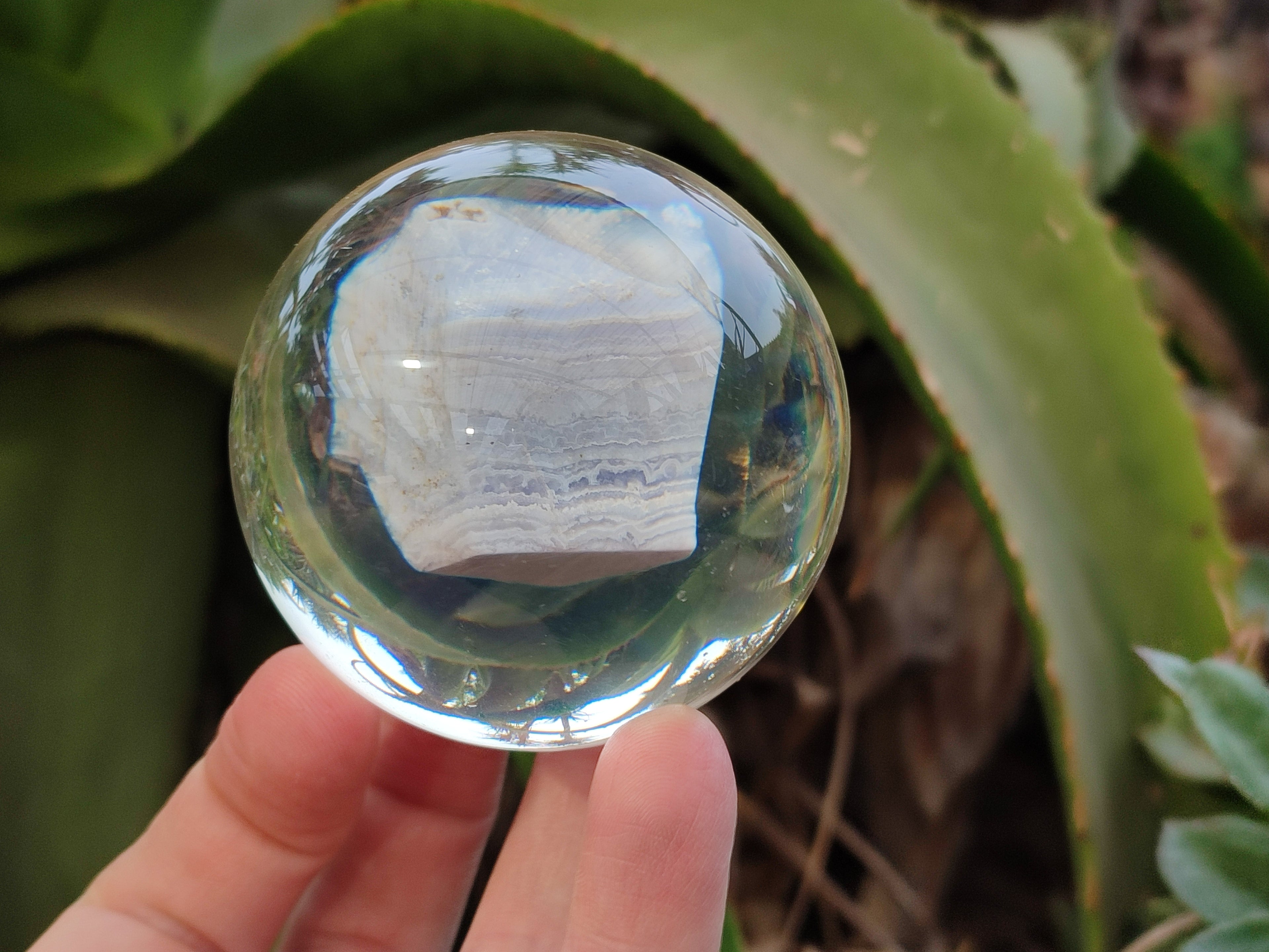 Polished Large Blue Lace Agate cobbed piece in PVC Resin Sphere - sold per item - From Namibia - Toprock Gemstones and Minerals 