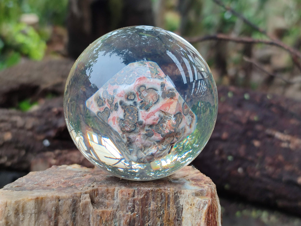 Polished Large Snakeskin Rhyolite Jasper cobbed piece in PVC Resin Sphere - sold per item - From Australia - Toprock Gemstones and Minerals 