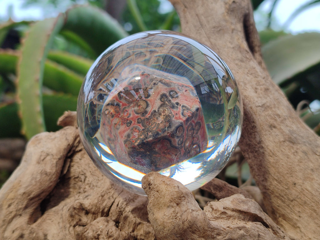 Polished Large Snakeskin Rhyolite Jasper cobbed piece in PVC Resin Sphere - sold per item - From Australia - Toprock Gemstones and Minerals 