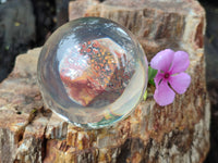 Polished Large Snakeskin Rhyolite Jasper cobbed piece in PVC Resin Sphere - sold per item - From Australia - Toprock Gemstones and Minerals 