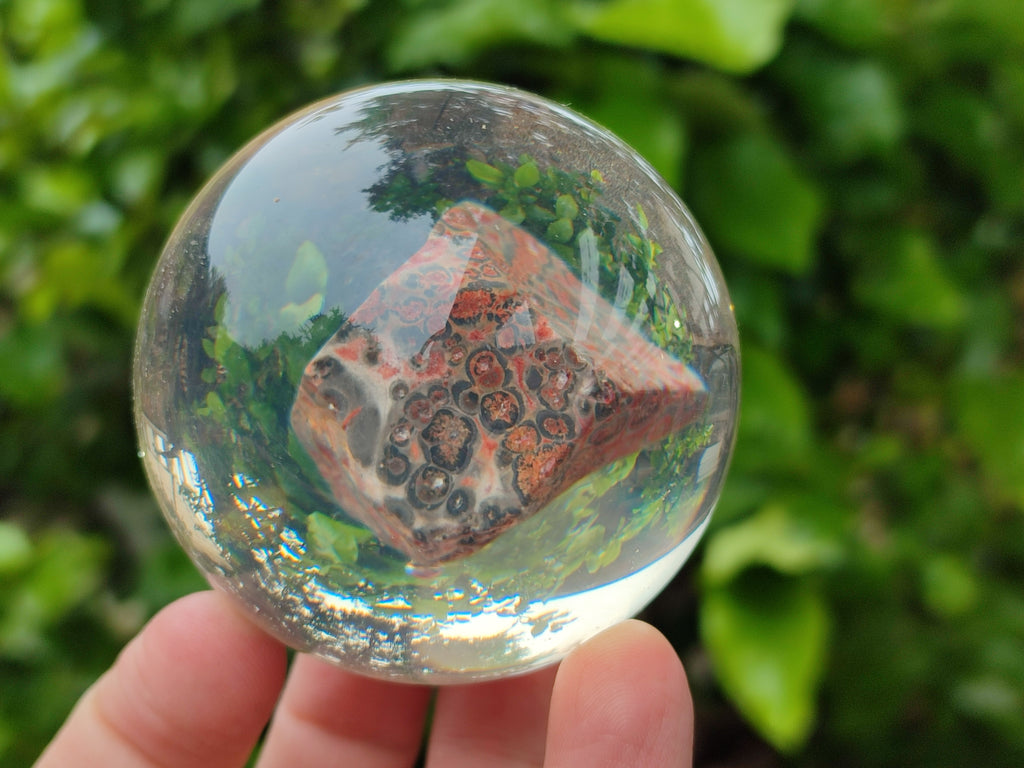Polished Large Snakeskin Rhyolite Jasper cobbed piece in PVC Resin Sphere - sold per item - From Australia - Toprock Gemstones and Minerals 