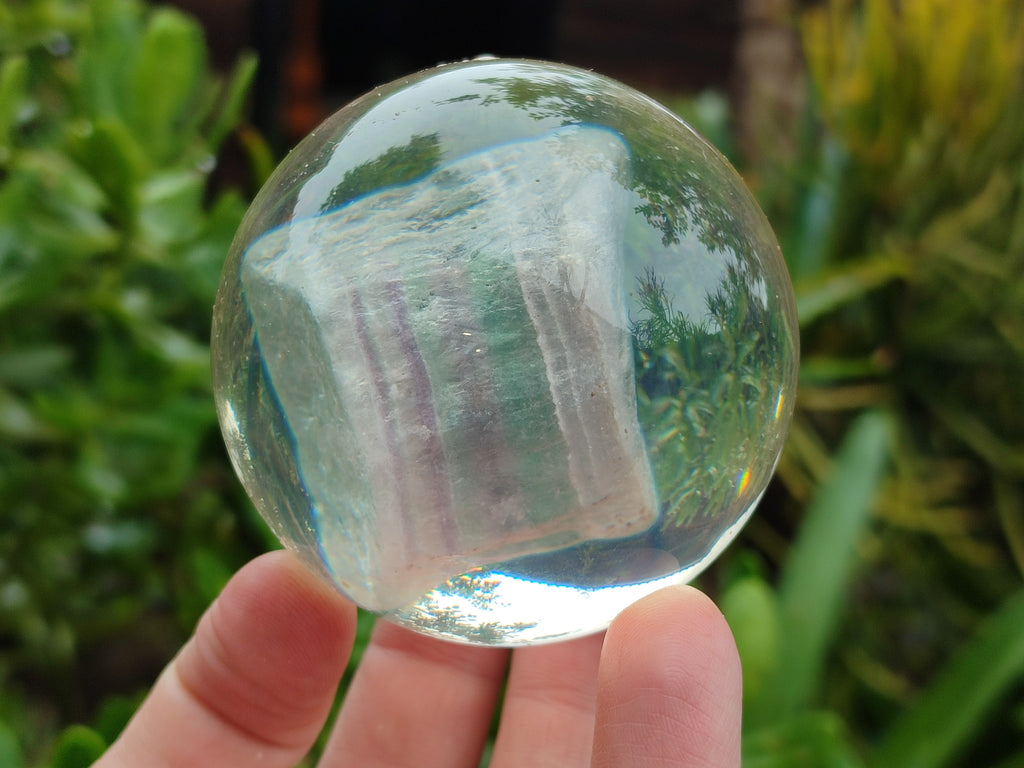 Polished Large Watermelon Fluorite cobbed piece in PVC Resin Sphere - sold per item - From Namibia - Toprock Gemstones and Minerals 