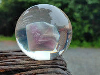 Polished Large Watermelon Fluorite cobbed piece in PVC Resin Sphere - sold per item - From Namibia - Toprock Gemstones and Minerals 