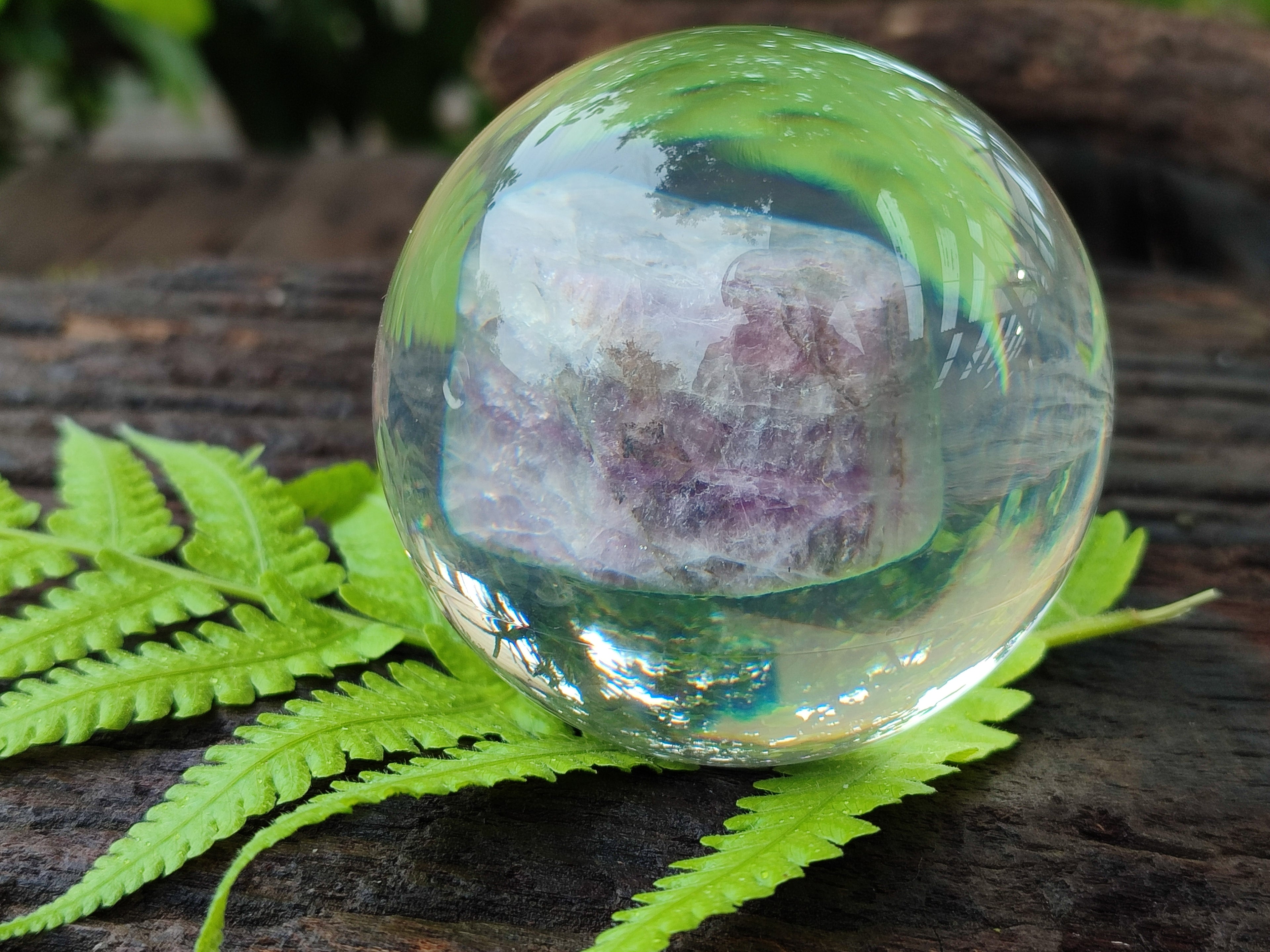 Polished Large Watermelon Fluorite cobbed piece in PVC Resin Sphere - sold per item - From Namibia - Toprock Gemstones and Minerals 