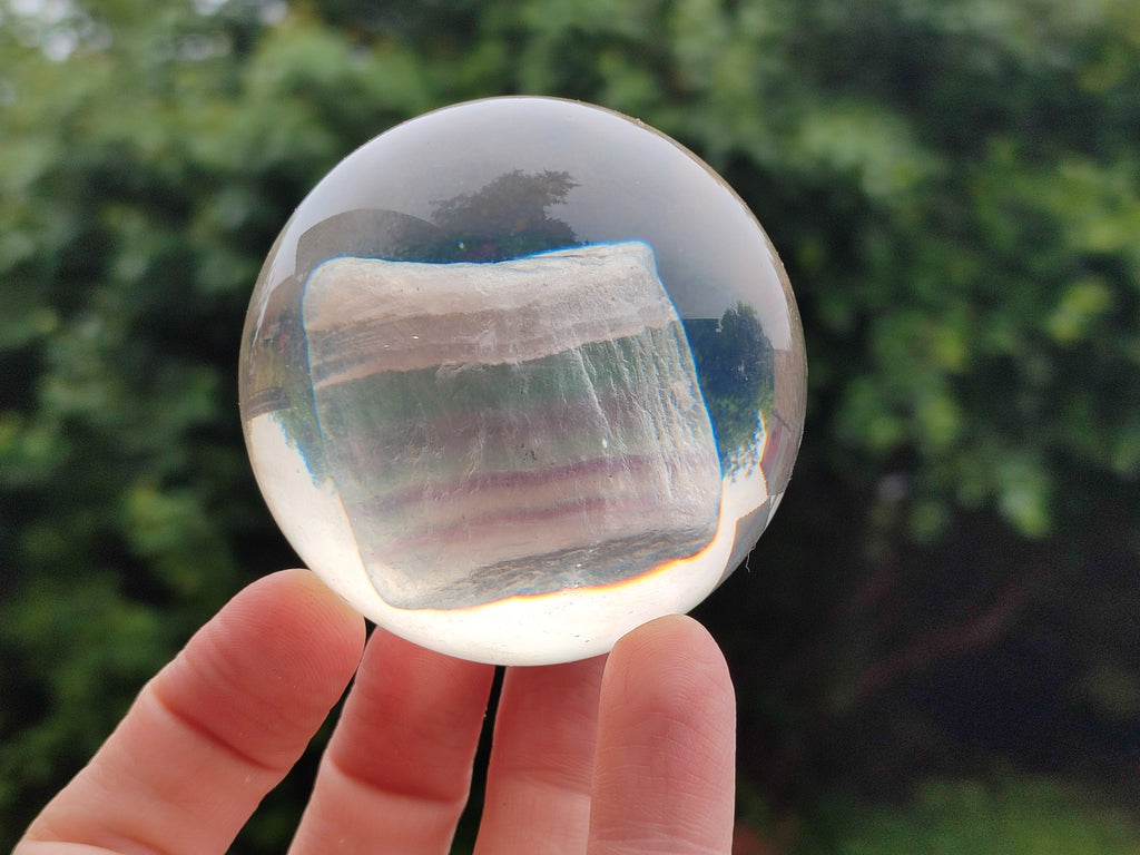 Polished Large Watermelon Fluorite cobbed piece in PVC Resin Sphere - sold per item - From Namibia - Toprock Gemstones and Minerals 