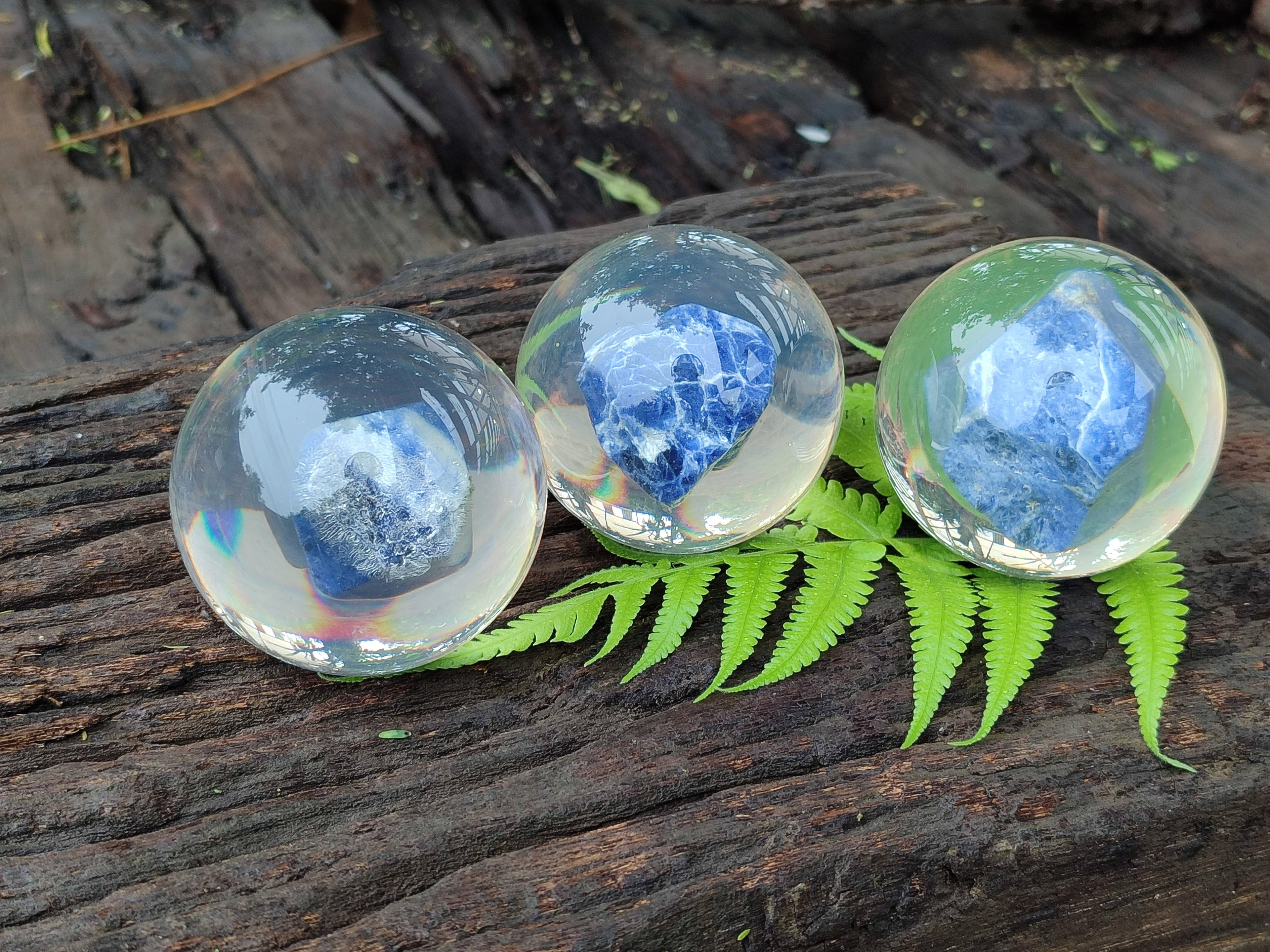Polished Large Sodalite cobbed piece in PVC Resin Sphere - sold per item - From Namibia - Toprock Gemstones and Minerals 