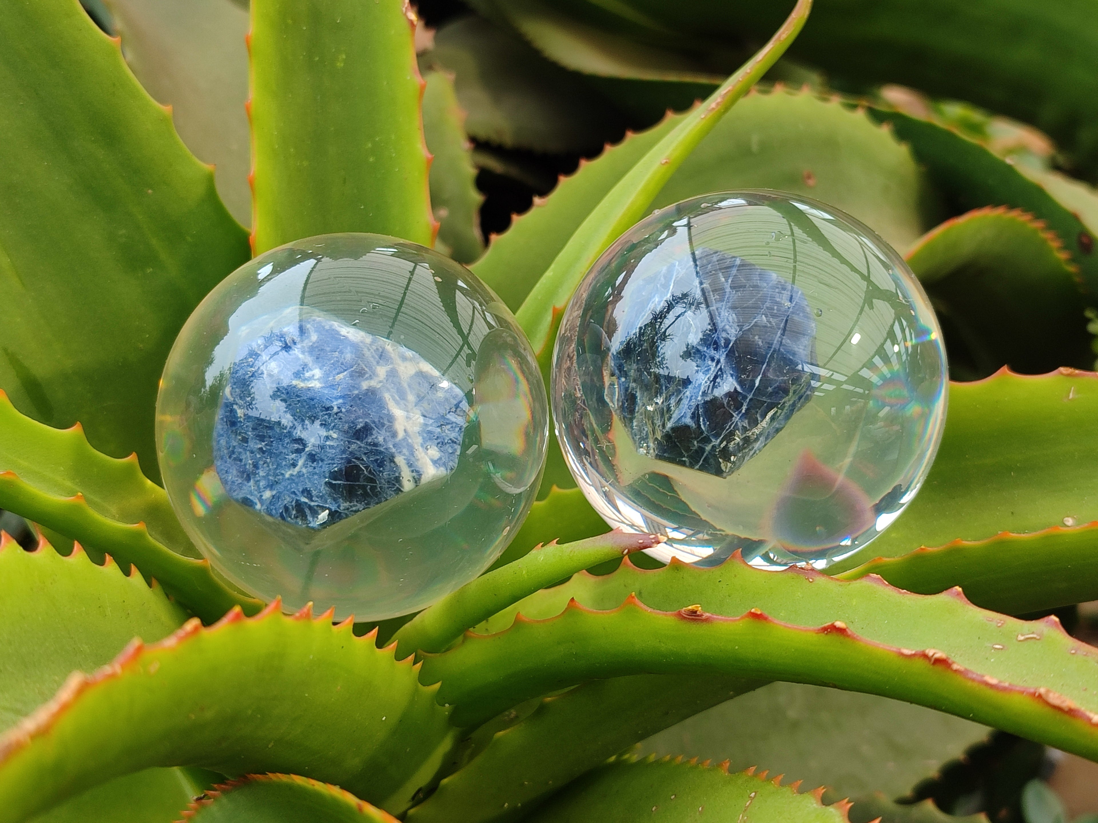 Polished Large Sodalite cobbed piece in PVC Resin Sphere - sold per item - From Namibia - Toprock Gemstones and Minerals 