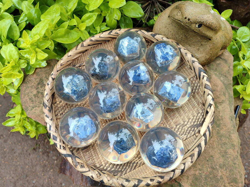 Polished Large Sodalite cobbed piece in PVC Resin Sphere - sold per item - From Namibia - Toprock Gemstones and Minerals 