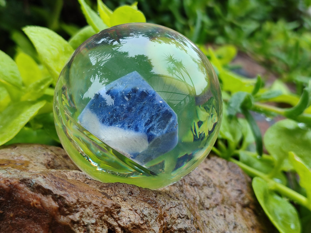 Polished Large Sodalite cobbed piece in PVC Resin Sphere - sold per item - From Namibia - Toprock Gemstones and Minerals 