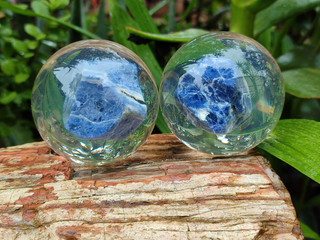 Polished Large Sodalite cobbed piece in PVC Resin Sphere - sold per item - From Namibia - Toprock Gemstones and Minerals 