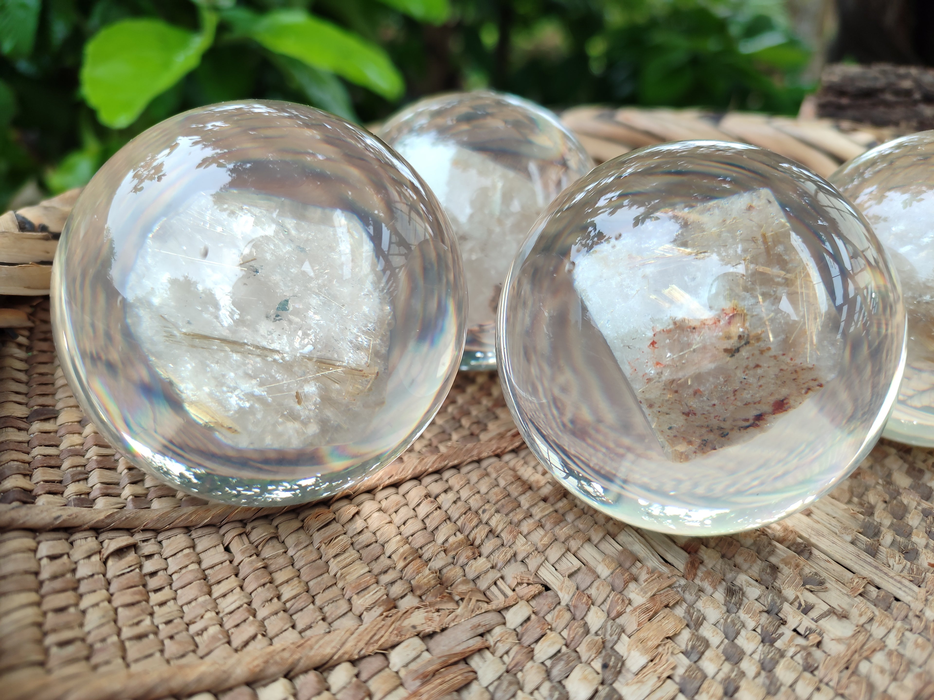 Polished Golden Rutile Quartz in PVC Resin Spheres - sold per item - From Brazil - Toprock Gemstones and Minerals 