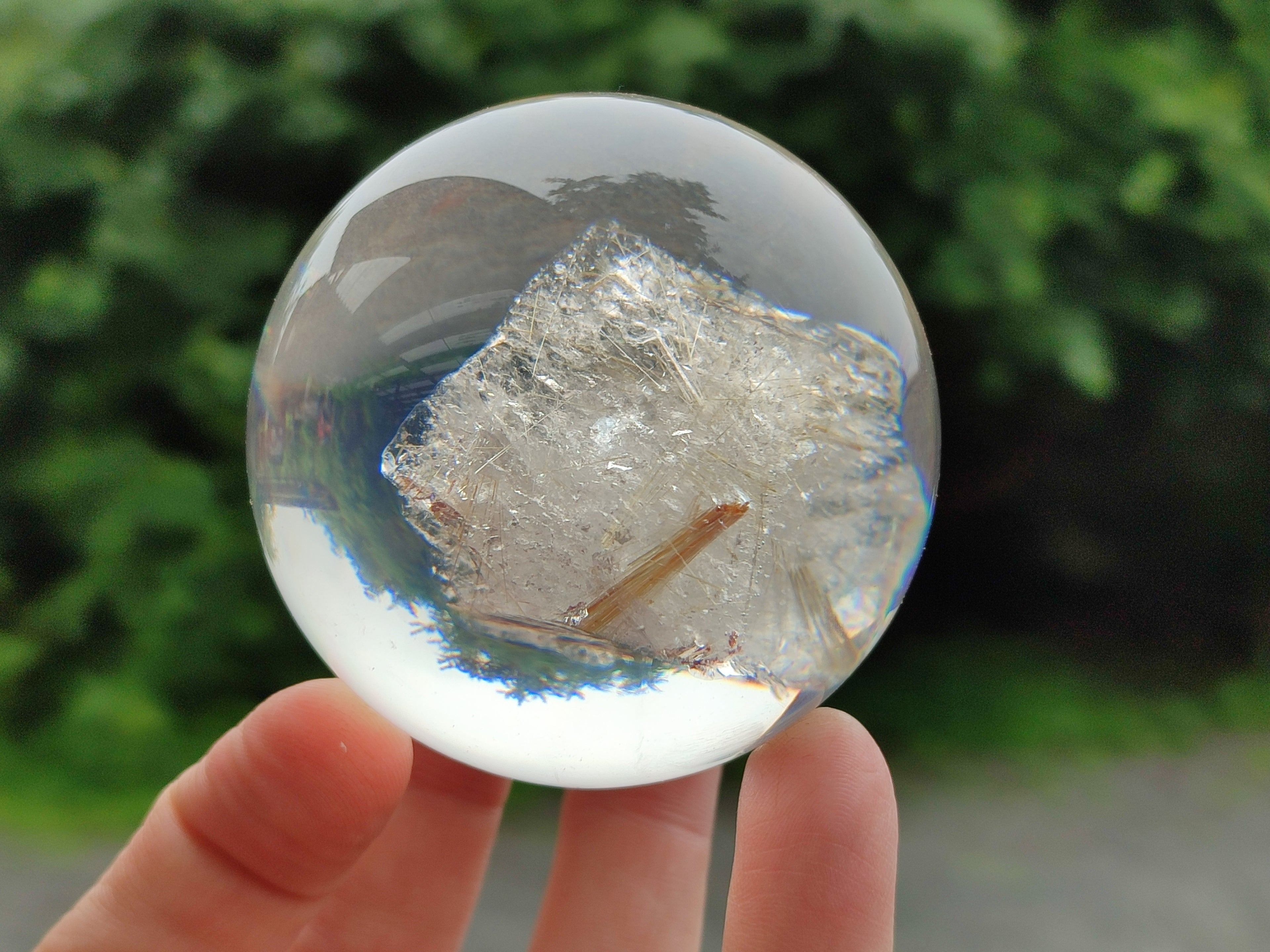 Polished Golden Rutile Quartz in PVC Resin Spheres - sold per item - From Brazil - Toprock Gemstones and Minerals 