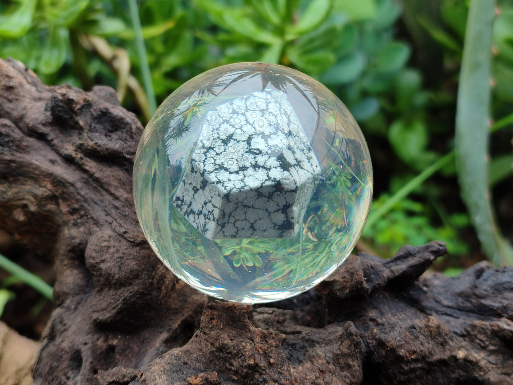 Polished Snowflake Obsidian pieces in PVC Resin Spheres - sold per item - From Mexico - Toprock Gemstones and Minerals 