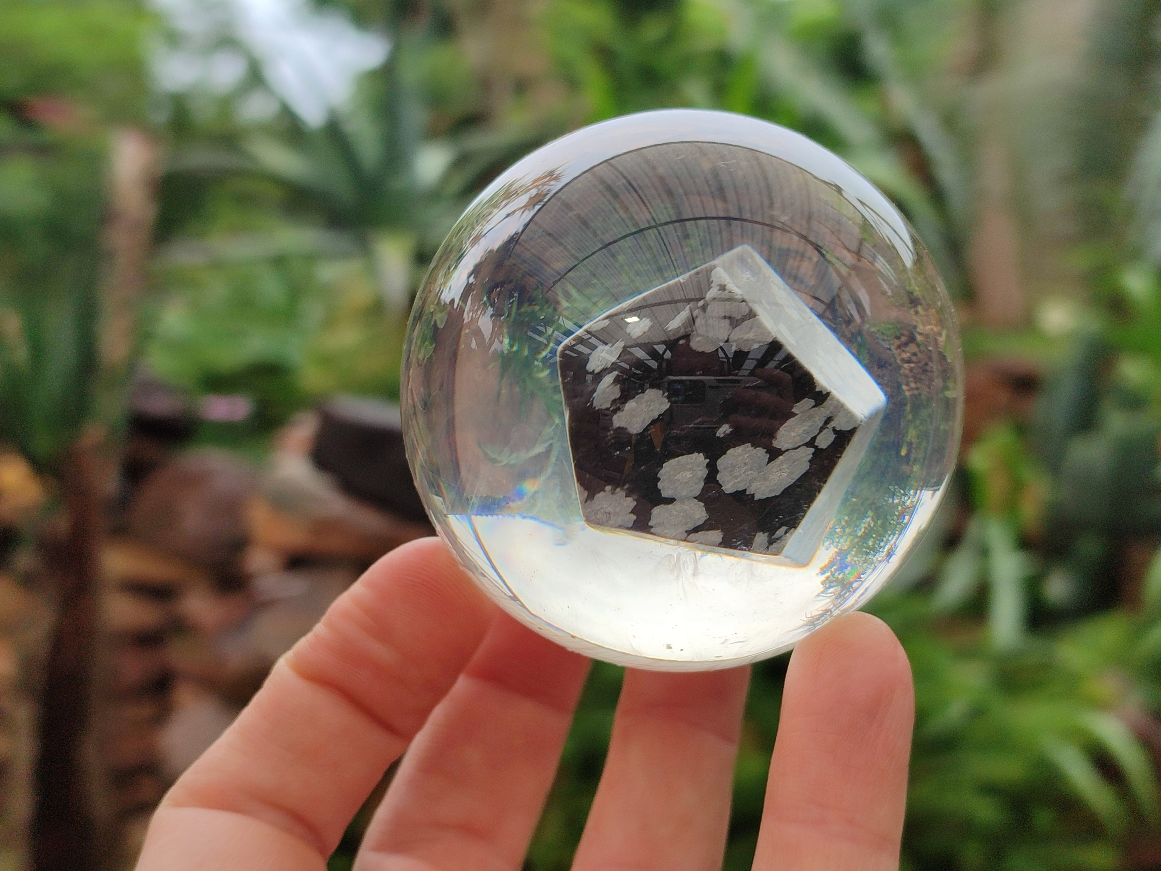 Polished Snowflake Obsidian pieces in PVC Resin Spheres - sold per item - From Mexico - Toprock Gemstones and Minerals 