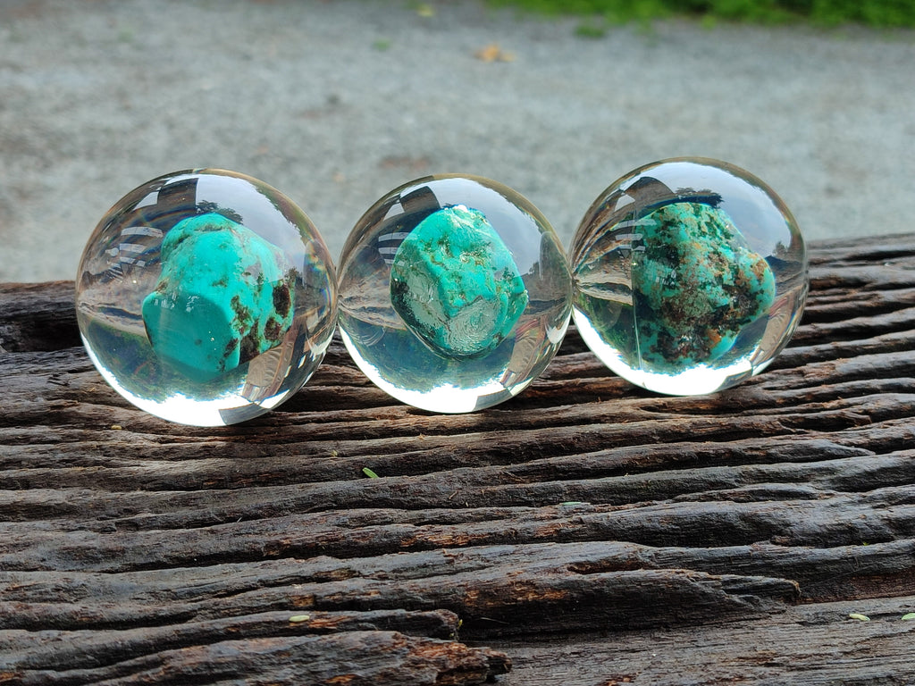 Polished Cobbed Chrysocolla in PVC Resin Spheres - sold per item - From Zimbabwe - Toprock Gemstones and Minerals 