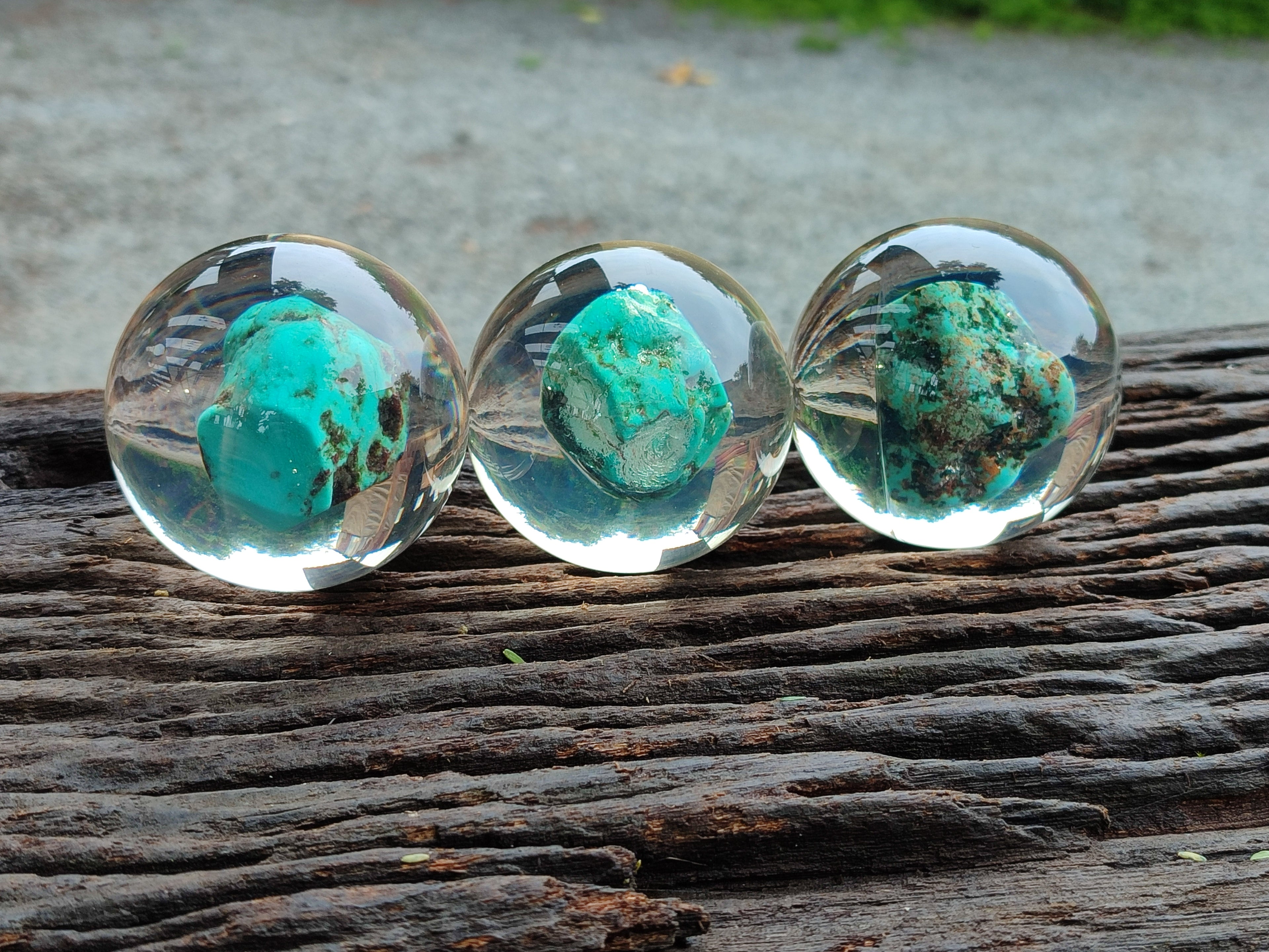Polished Cobbed Chrysocolla in PVC Resin Spheres - sold per item - From Zimbabwe - Toprock Gemstones and Minerals 