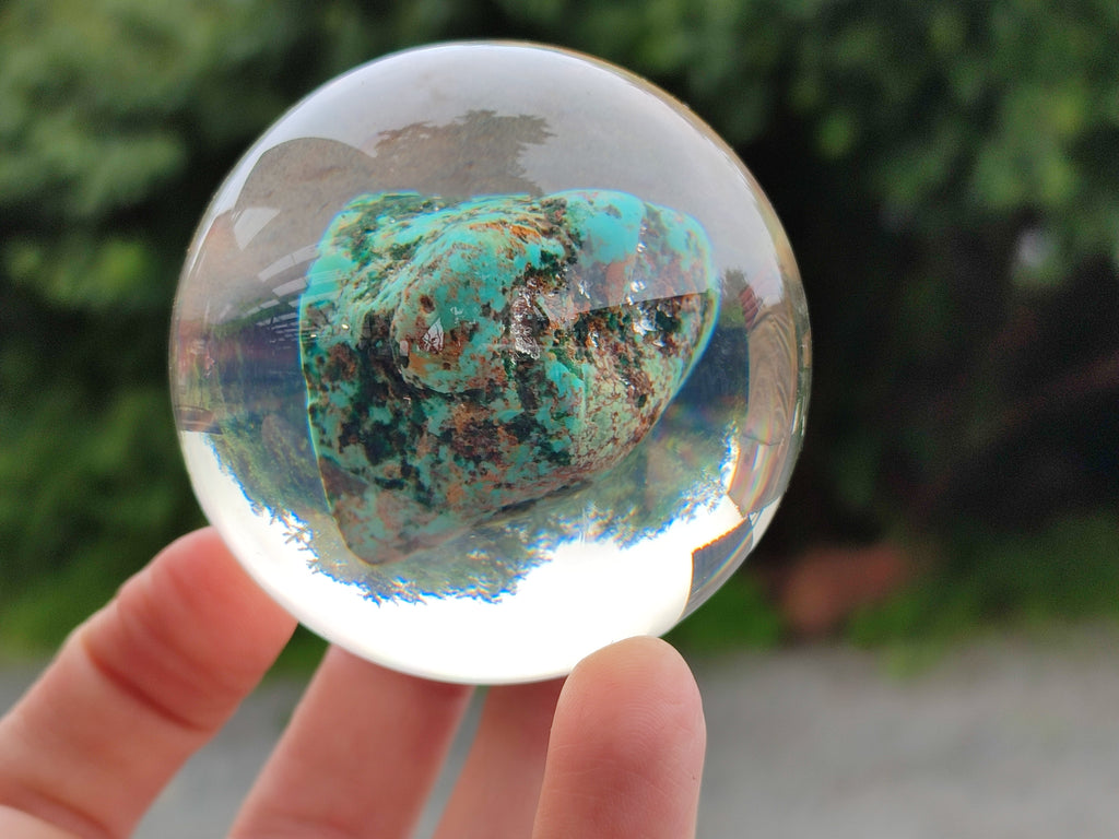 Polished Cobbed Chrysocolla in PVC Resin Spheres - sold per item - From Zimbabwe - Toprock Gemstones and Minerals 