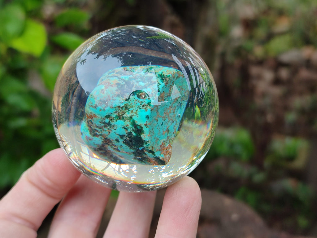 Polished Cobbed Chrysocolla in PVC Resin Spheres - sold per item - From Zimbabwe - Toprock Gemstones and Minerals 