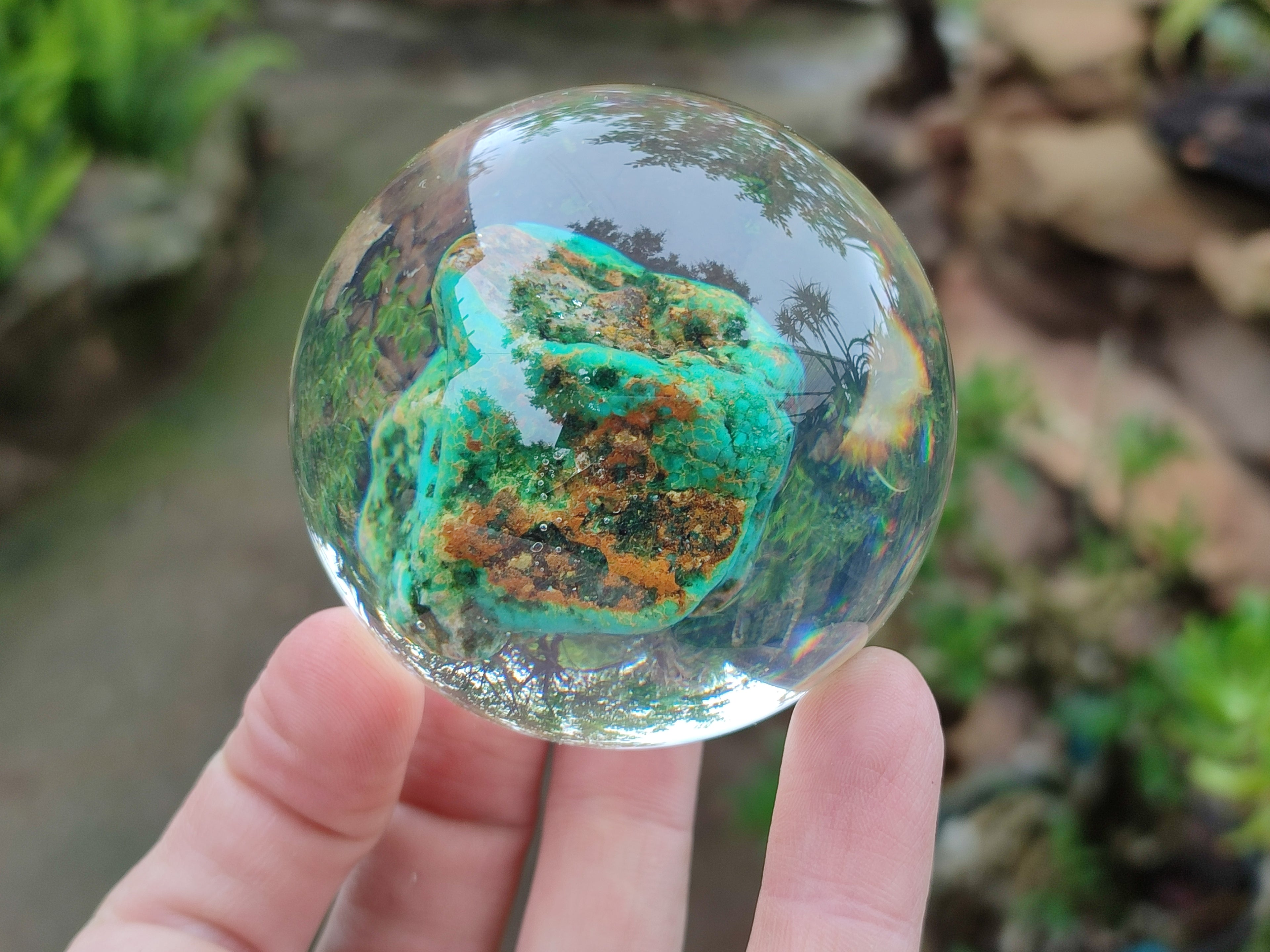 Polished Cobbed Chrysocolla in PVC Resin Spheres - sold per item - From Zimbabwe - Toprock Gemstones and Minerals 