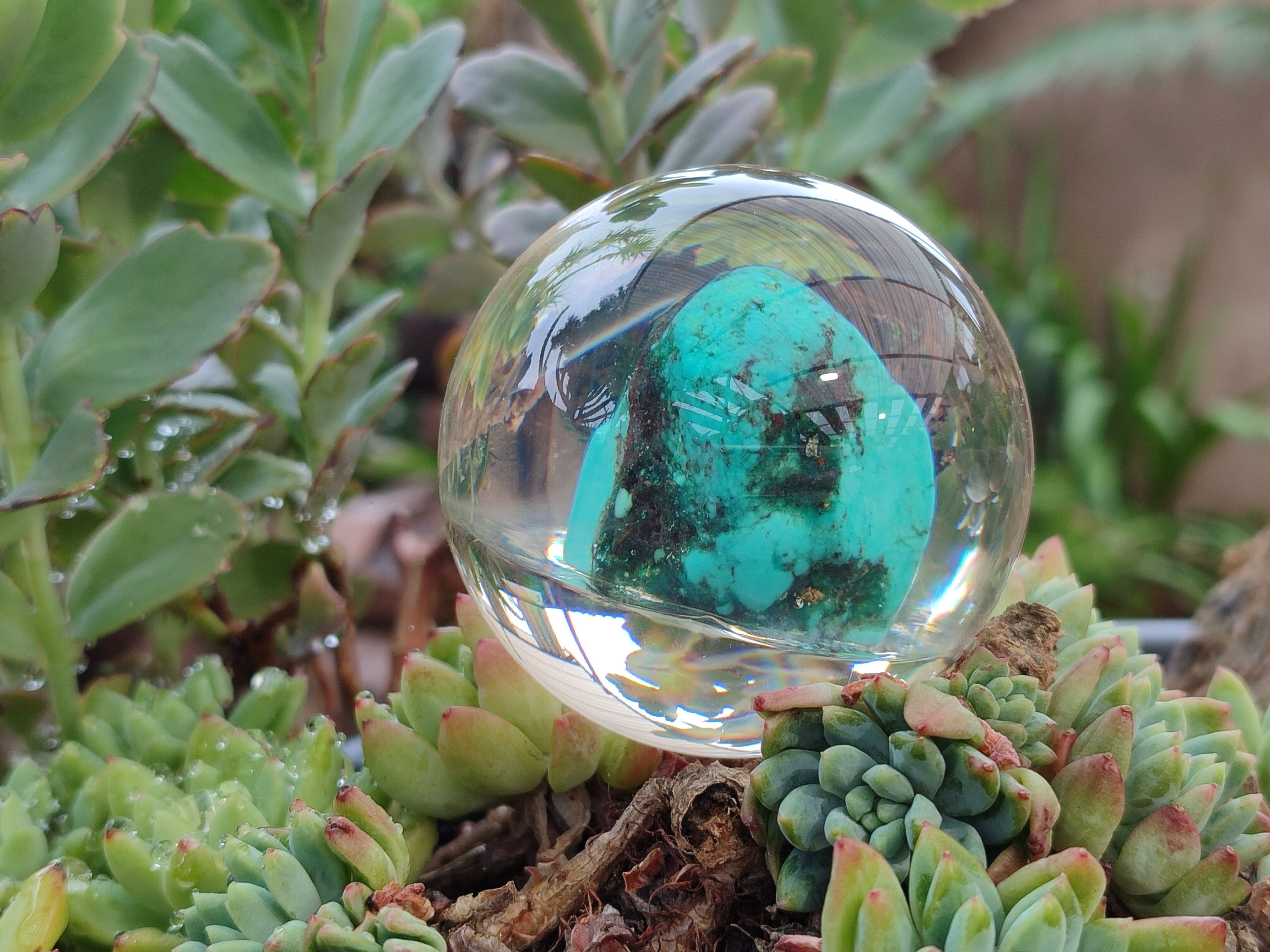 Polished Cobbed Chrysocolla in PVC Resin Spheres - sold per item - From Zimbabwe - Toprock Gemstones and Minerals 
