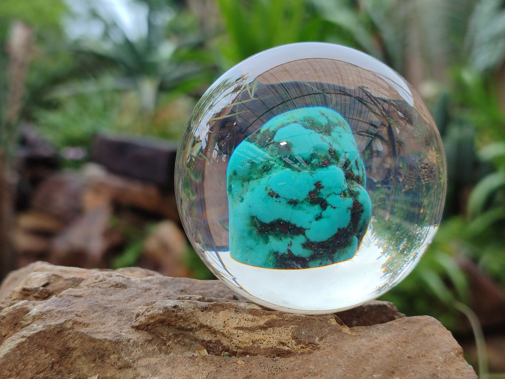 Polished Cobbed Chrysocolla in PVC Resin Spheres - sold per item - From Zimbabwe - Toprock Gemstones and Minerals 