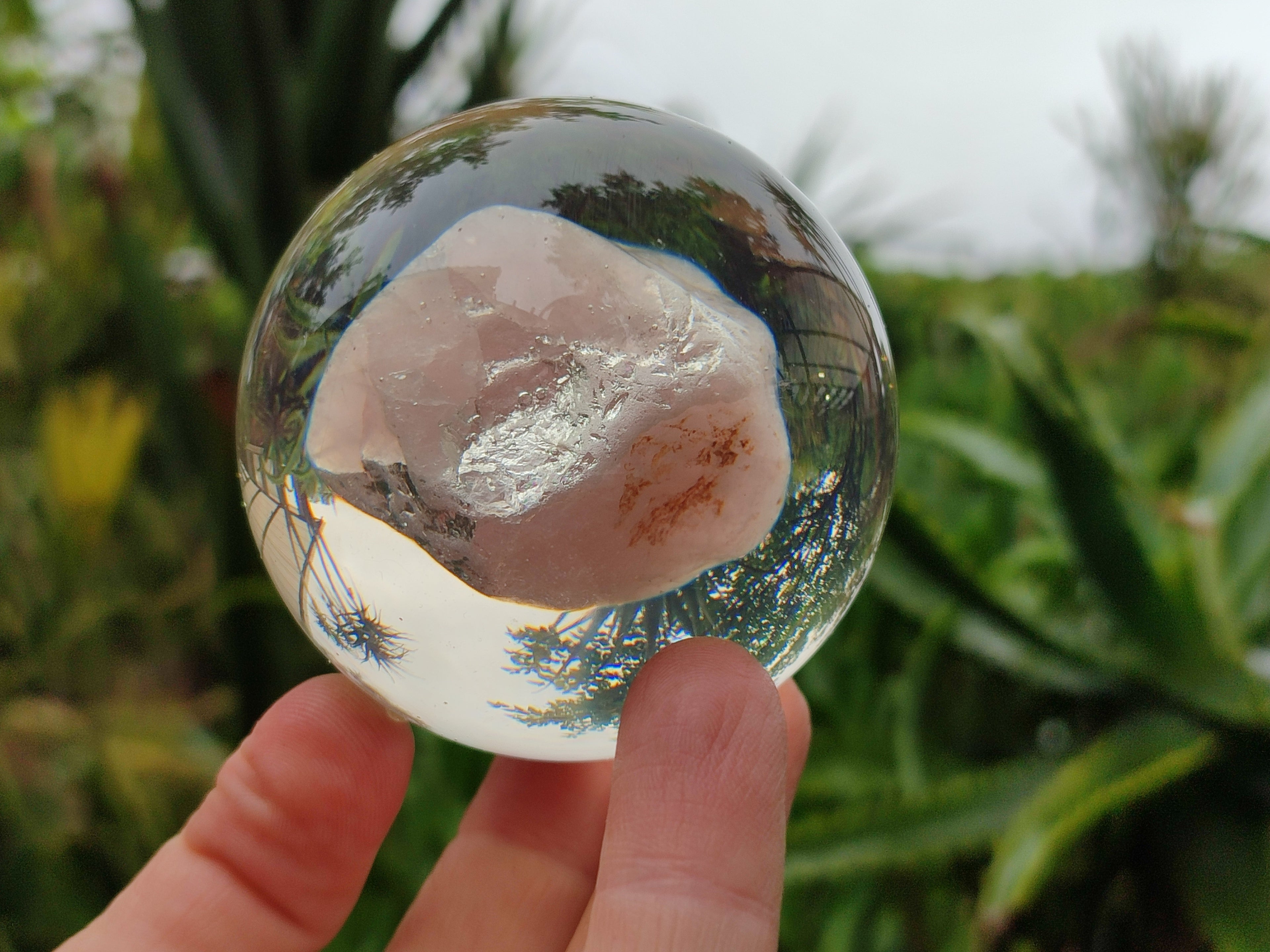 Polished Rose Quartz Free Form in PVC Resin Spheres - sold per item - From South Africa - Toprock Gemstones and Minerals 