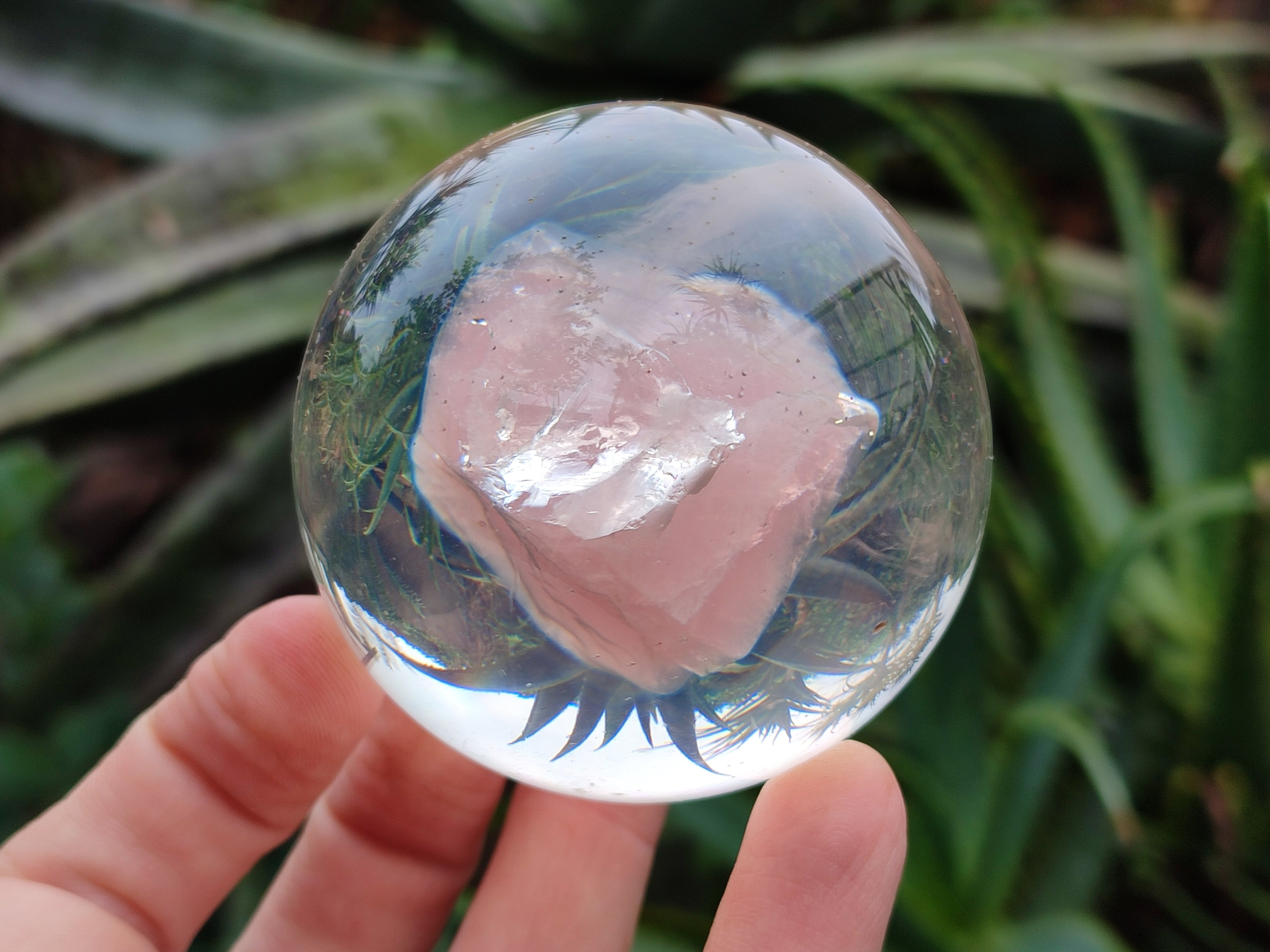 Polished Rose Quartz Free Form in PVC Resin Spheres - sold per item - From South Africa - Toprock Gemstones and Minerals 