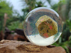 Polished Pink and Green Unakite cobbed piece in PVC Resin Sphere - sold per item - From South Africa - Toprock Gemstones and Minerals 
