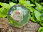 Polished Pink and Green Unakite cobbed piece in PVC Resin Sphere - sold per item - From South Africa - Toprock Gemstones and Minerals 