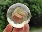 Polished Pink and Green Unakite cobbed piece in PVC Resin Sphere - sold per item - From South Africa - Toprock Gemstones and Minerals 