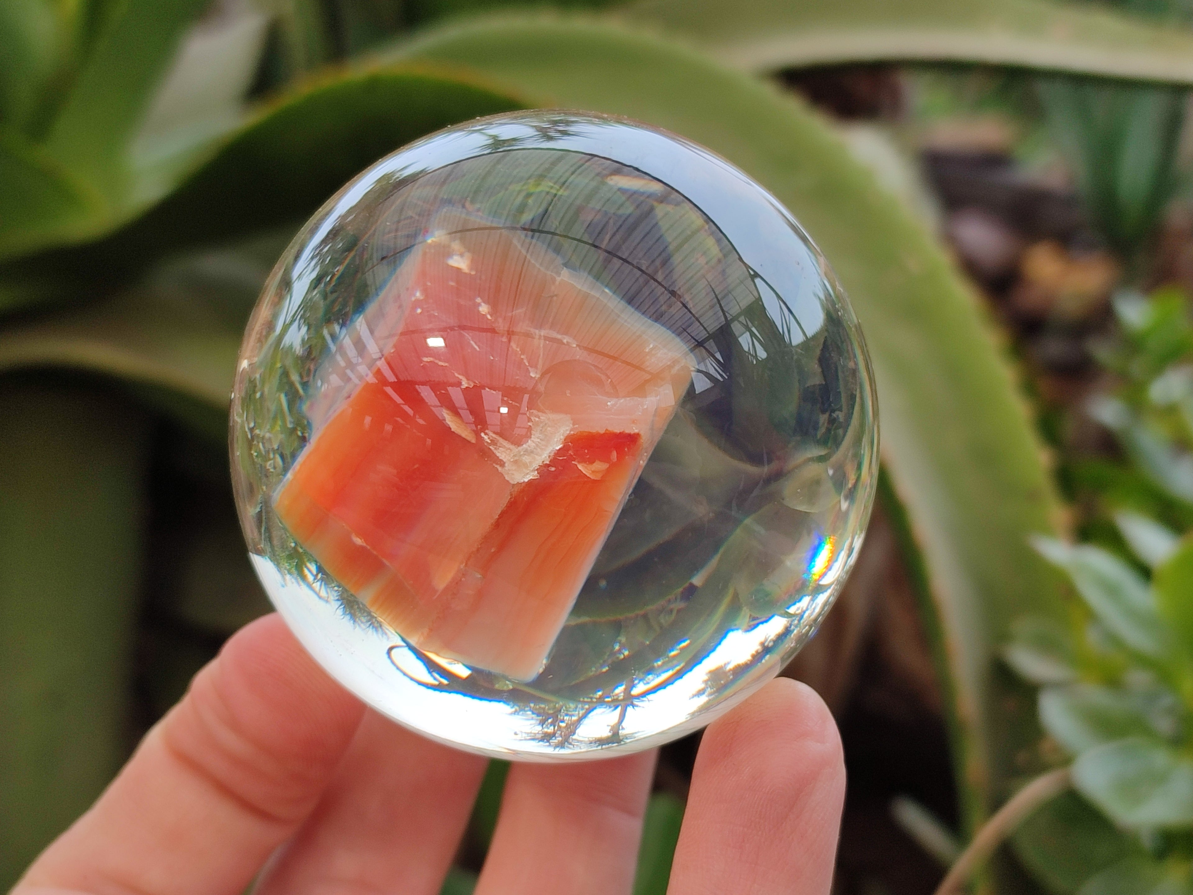 Polished Carnelian Agate in PVC Resin Spheres - sold per item - From Madagascar - Toprock Gemstones and Minerals 