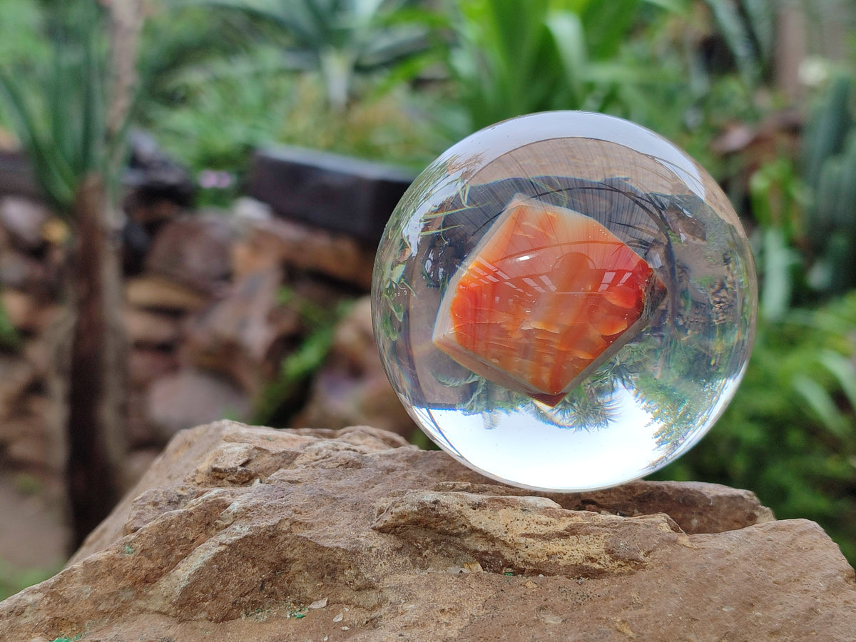 Polished Carnelian Agate in PVC Resin Spheres - sold per item - From Madagascar - Toprock Gemstones and Minerals 
