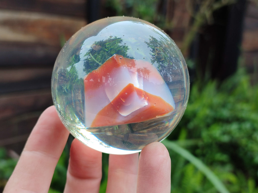 Polished Carnelian Agate in PVC Resin Spheres - sold per item - From Madagascar - Toprock Gemstones and Minerals 