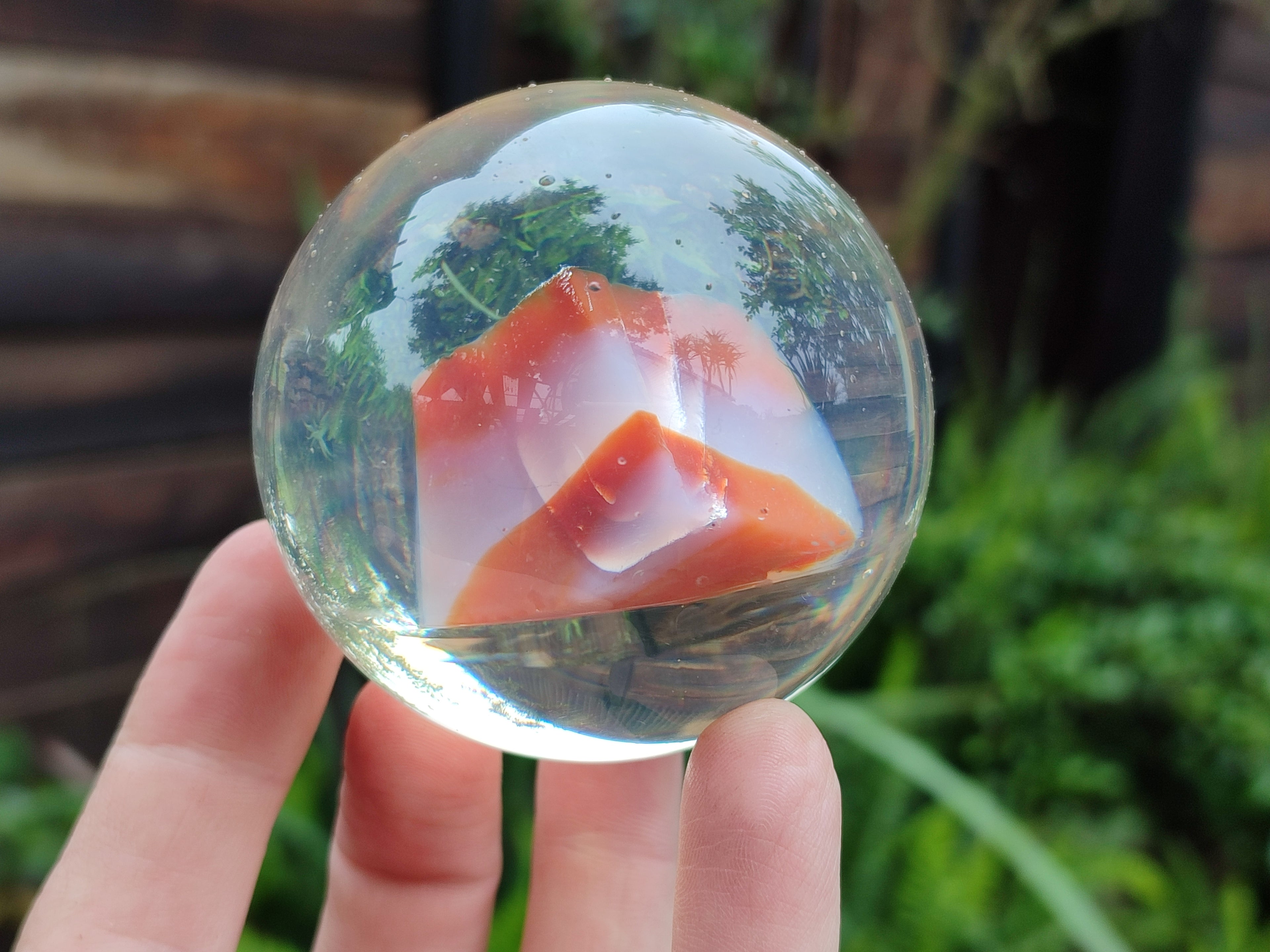 Polished Carnelian Agate in PVC Resin Spheres - sold per item - From Madagascar - Toprock Gemstones and Minerals 