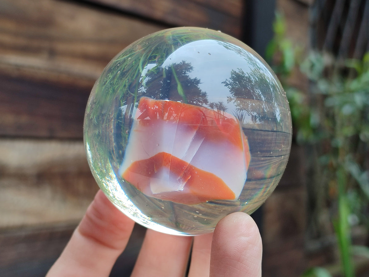 Polished Carnelian Agate in PVC Resin Spheres - sold per item - From Madagascar - Toprock Gemstones and Minerals 