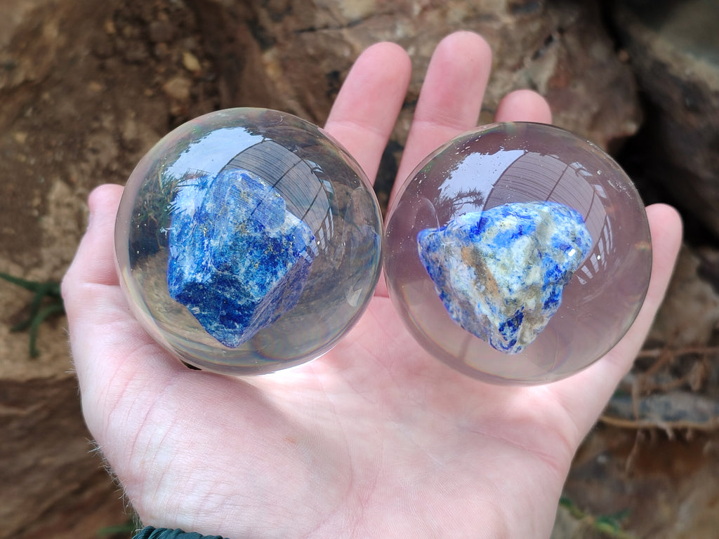 Polished Lapis Lazuli in PVC Resin Spheres - sold per item - From Afghanistan - Toprock Gemstones and Minerals 