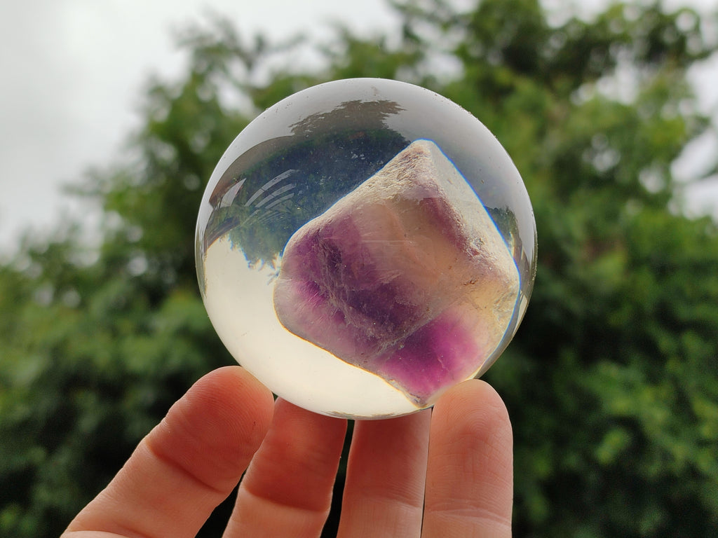 Polished Chevron Amethyst cobbed pieces in PVC Resin Spheres - sold per item - From Zambia - Toprock Gemstones and Minerals 